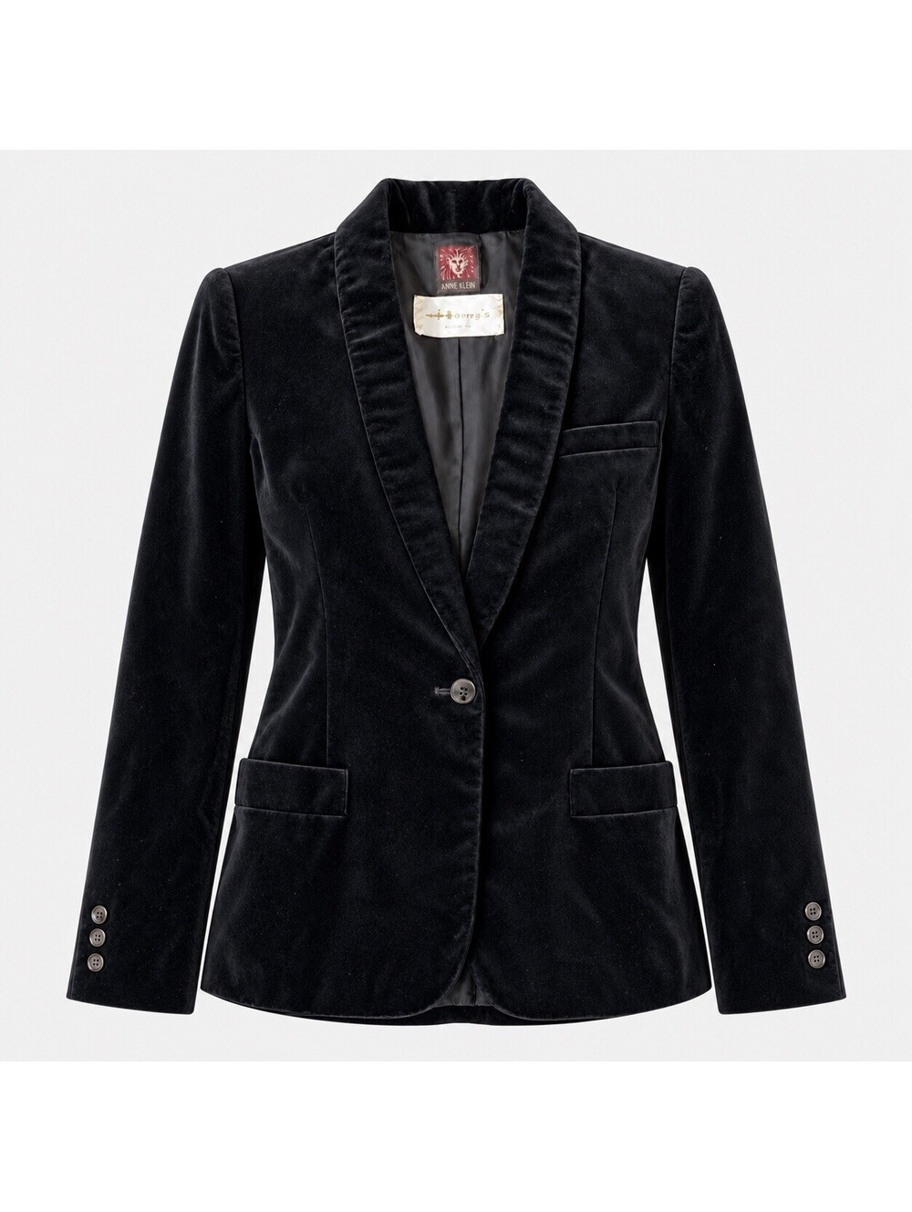Vintage Anne Klein Women’s 8 Black Velvet Blazer Union Made USA Blazer